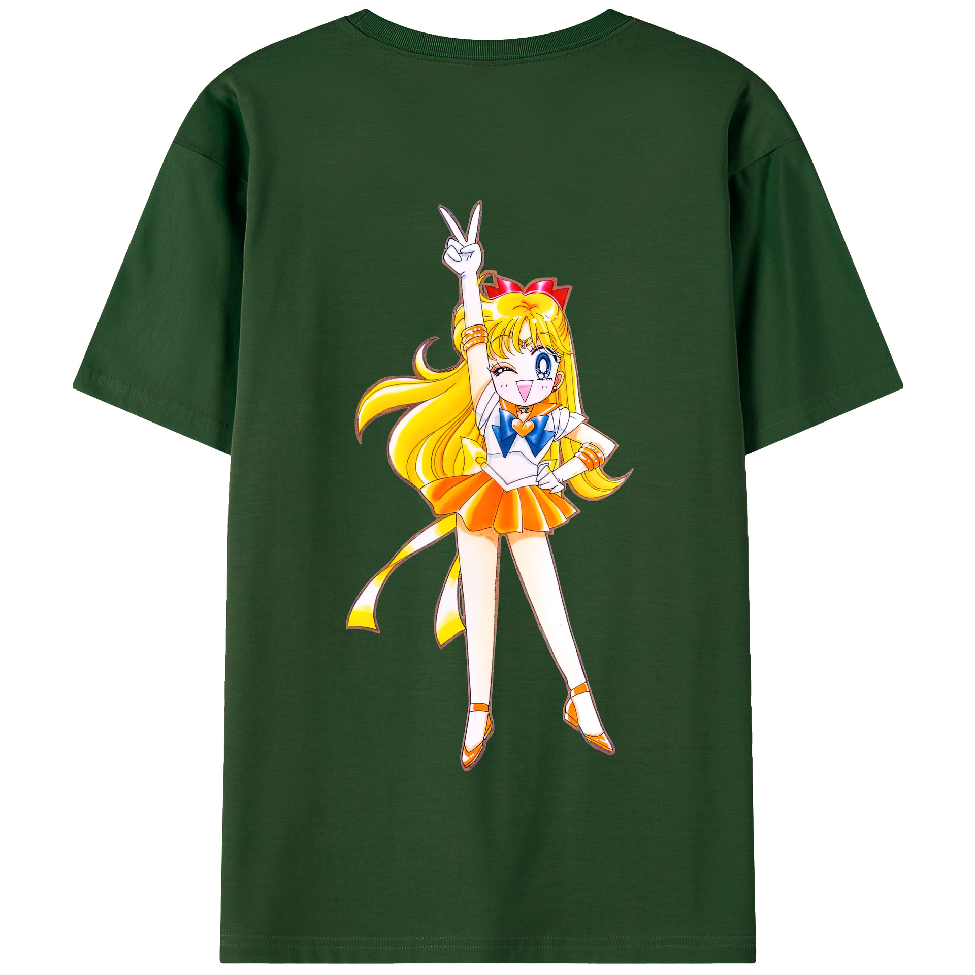 （画像用） 美少女戦士セーラームーン 愛野 美奈子 あいの みなこ Sailor Moon Aino Minako 綿100％半袖Tシャツ（背面プリント）